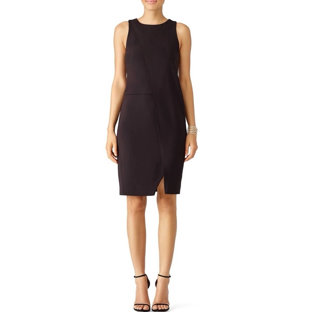 Halston Heritage Black Overlay Dress Size 6